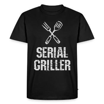 Série Griller BBQ Grill Couverts Professionnels Grill - T-shirt Premium bio Homme - noir - Devant - Nico (187cm)