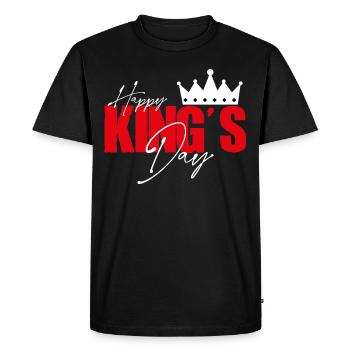 Happy king's day. Fête des rois. Roi pour un jour. - T-shirt Premium bio Homme - noir - Devant - Nico (187cm)