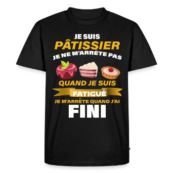 Homme Patissier Je Suis Pas Fatigué - T-shirt Premium bio Homme - noir - Devant - Nico (187cm)