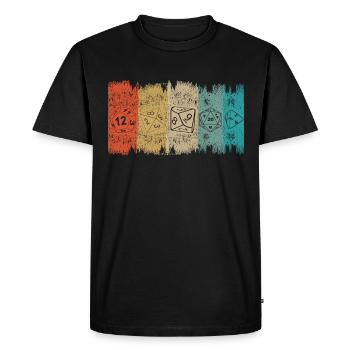 RPG board game Dice various retro dragons - Men's Premium Organic T-Shirt - black - Front - Nico (187cm)