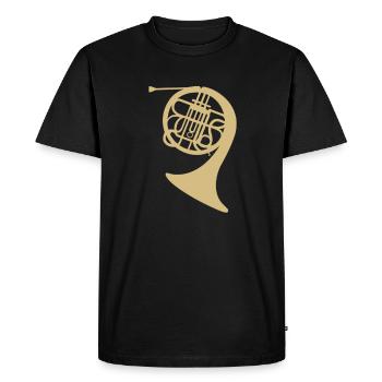 Musicien cor français musicien cor français doré - T-shirt Premium bio Homme - noir - Devant - Nico (187cm)