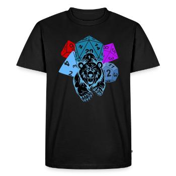 RPG Dice Bear battle Pen and Paper - Men's Premium Organic T-Shirt - black - Front - Nico (187cm)