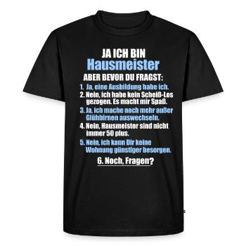 Profession Concierge Emploi Proverbes Drôles - T-shirt Premium bio Homme - noir - Devant - Nico (187cm)