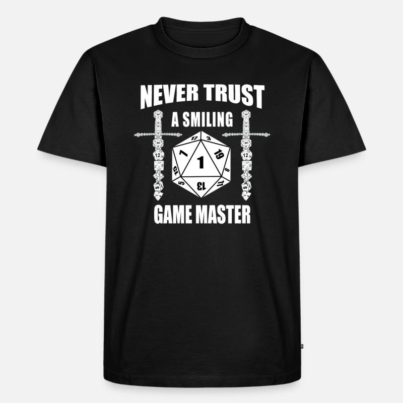 RPG Cube W20 Cube Dice Dragons Trust - Ekologiczna koszulka męska Premium - czarny