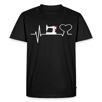 Couturière à coudre à la main à tricoter à la main des années 50 - T-shirt Premium bio Homme - noir - Devant - Nico (187cm)