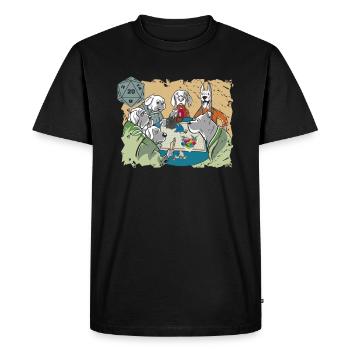 RPG Pen and Paper Dice D20 Dragons RPG chiens ronde - T-shirt Premium bio Homme - noir - Devant - Nico (187cm)