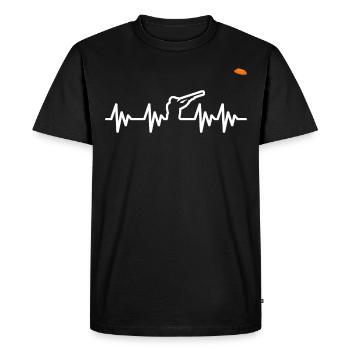 Pigeon d'argile battement de coeur tirant cible - T-shirt Premium bio Homme - noir - Devant - Nico (187cm)