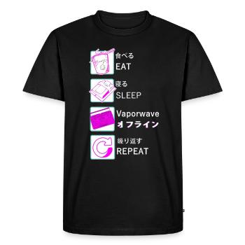 Vaporwave EAT SLEEP Vaporwave REPEAT - T-shirt Premium bio Homme - noir - Devant - Nico (187cm)