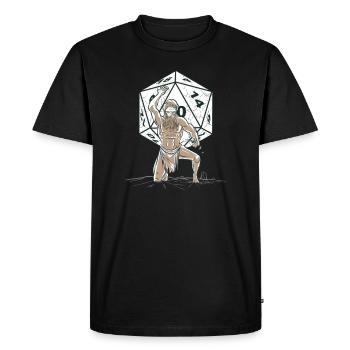 RPG Pen and Paper RPG GAMER cube Dice Dieu - T-shirt Premium bio Homme - noir - Devant - Nico (187cm)