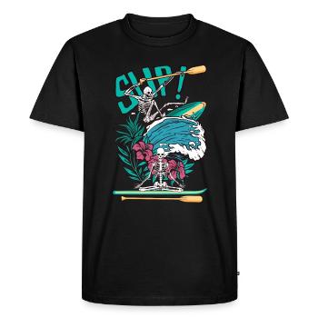 SUP Surfer Stand Up Paddle Surfing sup Yoga skull - Männer Premium Bio T-Shirt - Schwarz - Vorne - Nico (187cm)