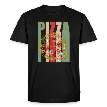 Pizza rétro restauration rapide grillades grill barbecue - T-shirt Premium bio Homme - noir - Devant - Nico (187cm)