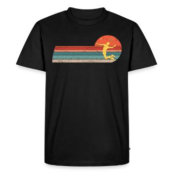 Badminton featherball badminton player retro - Men's Premium Organic T-Shirt - black - Front - Nico (187cm)