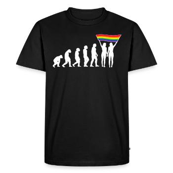 LGBTQ Evolution lesbienne pride lesbiennes drapeau - T-shirt Premium bio Homme - noir - Devant - Nico (187cm)