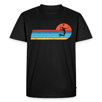 Volleyball Ball Volleyball Player Vintage Volleyball - Men's Premium Organic T-Shirt - black - Front - Nico (187cm)