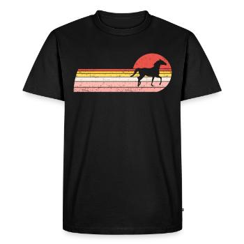 Équitation Vintage Équitation - T-shirt Premium bio Homme - noir - Devant - Nico (187cm)
