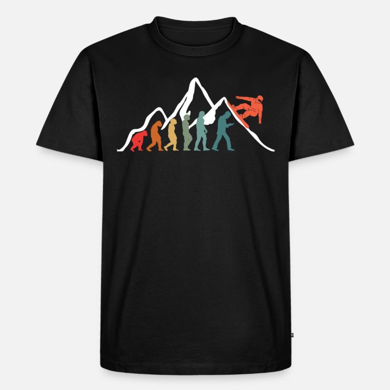 Snowboard Snowboarding Evolution Snowboarder - T-shirt Premium bio Homme - noir