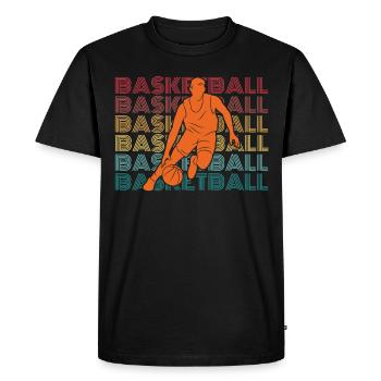 Joueur de basket-ball joueur de basket-ball jeu de basket-ball - T-shirt Premium bio Homme - noir - Devant - Nico (187cm)