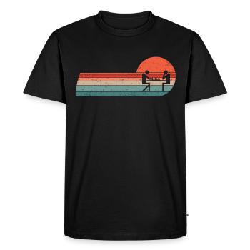 Joueur d’échecs Jeux d’échecs Jeu d’échecs Échiquier - T-shirt Premium bio Homme - noir - Devant - Nico (187cm)