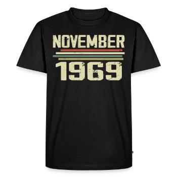 Vintage November 1969 vintage retro November 1969 - Men's Premium Organic T-Shirt - black - Front - Nico (187cm)