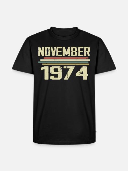 Vintage November 1974 Vintage Retro November 1974 - Men's Premium Organic T-Shirt - black