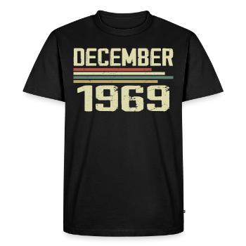 December 1969 Vintage Retro Birthday - Men's Premium Organic T-Shirt - black - Front - Nico (187cm)