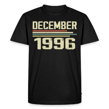 Décembre 1996 Vintage Rétro Anniversaire - T-shirt Premium bio Homme - noir - Devant - Nico (187cm)