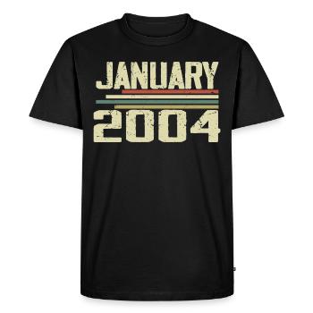 Janvier 2004 - Cadeau d’anniversaire Janvier 2004 - T-shirt Premium bio Homme - noir - Devant - Nico (187cm)