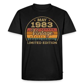 May Gift May 1983 Jubilee May 1983 May 1983 - Men's Premium Organic T-Shirt - black - Front - Nico (187cm)