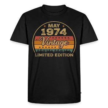 Don de mai Mai 1974 Jubilé Mai 1974 Mai 1974 - T-shirt Premium bio Homme - noir - Devant - Nico (187cm)