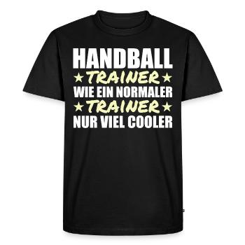 Les entraîneurs de handball sont beaucoup plus cool - T-shirt Premium bio Homme - noir - Devant - Nico (187cm)
