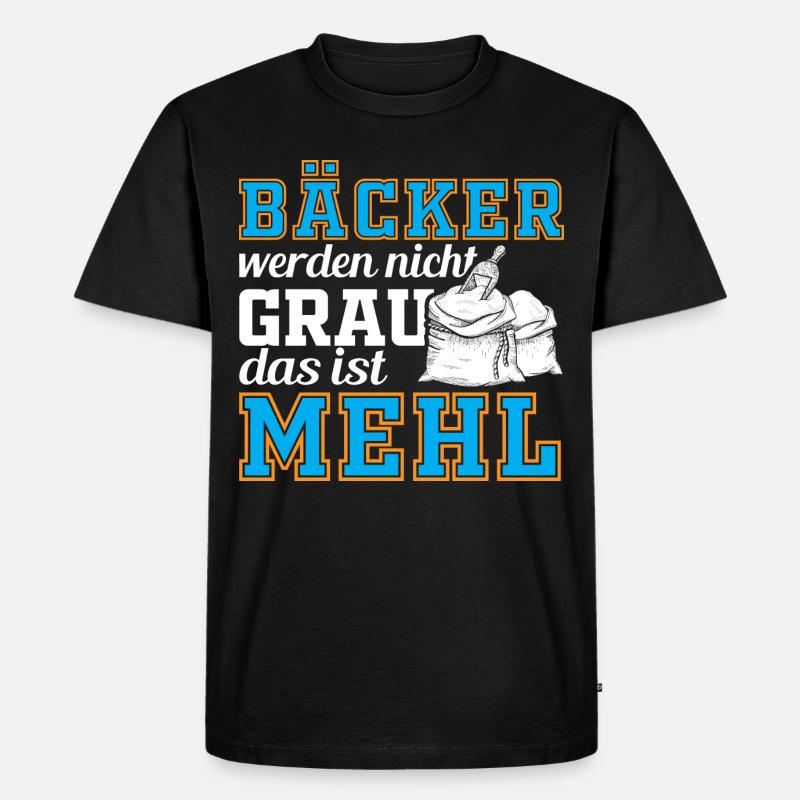 Bäcker Backen Mehl Teig - Männer Premium Bio T-Shirt - Schwarz