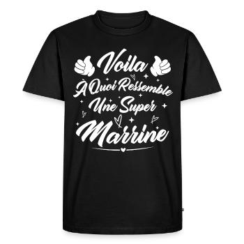 Voilà à quoi ressemble une super marraine - T-shirt Premium bio Homme - noir - Devant - Nico (187cm)