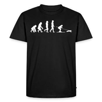 Dog Skijoring Skiing Winter Sport Evolution - Men's Premium Organic T-Shirt - black - Front - Nico (187cm)