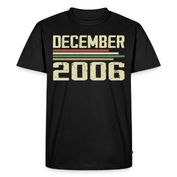December 2006 Vintage Vintage Retro Birthday - Men's Premium Organic T-Shirt - black - Front - Nico (187cm)