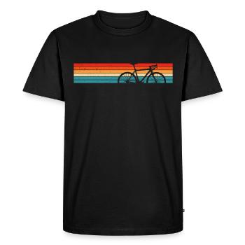 Bicycle Retro Cyclist Cycling - Men's Premium Organic T-Shirt - black - Front - Nico (187cm)