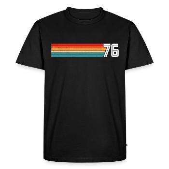 Retro 1976 t-shirt 76 vintage 1976 - Men's Premium Organic T-Shirt - black - Front - Nico (187cm)