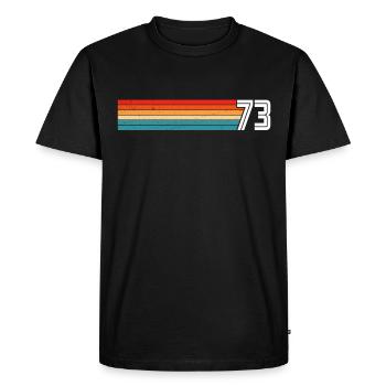 Retro 1973 t-shirt 73 vintage 1973 - Männer Premium Bio T-Shirt - Schwarz - Vorne - Nico (187cm)