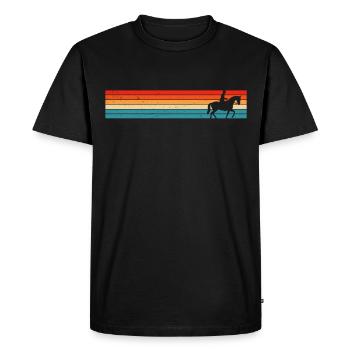Équitation rétro cavalier - T-shirt Premium bio Homme - noir - Devant - Nico (187cm)