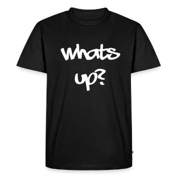 Quoi de neuf - T-shirt Premium bio Homme - noir - Devant - Nico (187cm)