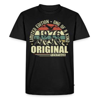 Original 1976 Vintage Retro Vintage 1976 Born - Men's Premium Organic T-Shirt - black - Front - Nico (187cm)