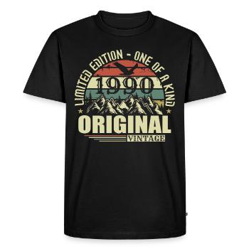 Original 1990's Vintage Rétro Vintage Années 1990 Né - T-shirt Premium bio Homme - noir - Devant - Nico (187cm)