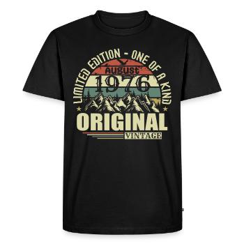 August 1976 Birthday August 1976 Born August - Men's Premium Organic T-Shirt - black - Front - Nico (187cm)