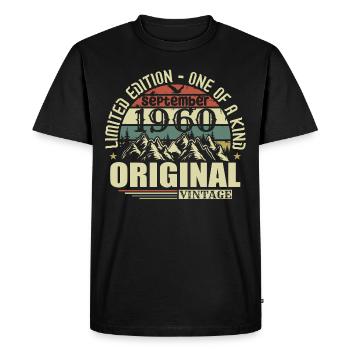 Anniversaire Septembre 1960 Edition Limitée Légende - T-shirt Premium bio Homme - noir - Devant - Nico (187cm)
