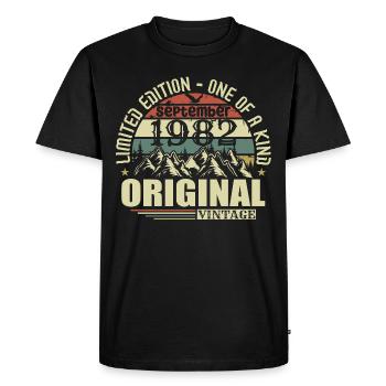 Birthday September 1982 Limited Edition Legend - Men's Premium Organic T-Shirt - black - Front - Nico (187cm)