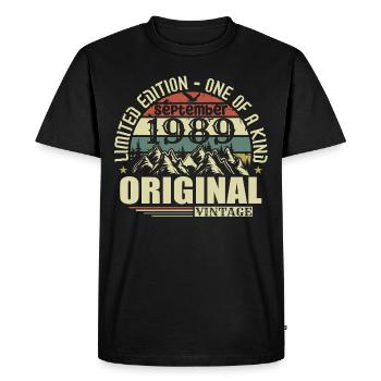 Birthday September 1989 Limited Edition Legend - Men's Premium Organic T-Shirt - black - Front - Nico (187cm)