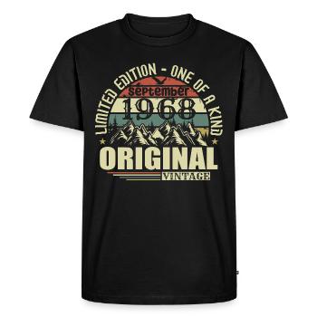 Birthday September 1968 Limited Edition Legend - Men's Premium Organic T-Shirt - black - Front - Nico (187cm)