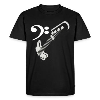 Guitare basse avec clef musicale - T-shirt Premium bio Homme - noir - Devant - Nico (187cm)