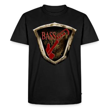 Bass guitar in gold frame - Men's Premium Organic T-Shirt - black - Front - Nico (187cm)