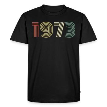 1973 Birthday Vintage 1973 Gift 1973 - Men's Premium Organic T-Shirt - black - Front - Nico (187cm)