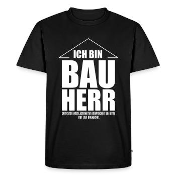 Bauherr Bauherrin Baustelle Eigenheim - Männer Premium Bio T-Shirt - Schwarz - Vorne - Nico (187cm)
